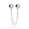 Srebrny łańcuszek zabezpieczający Charms serca L040-925 marko