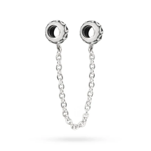 Srebrny łańcuszek zabezpieczający Charms serca L040-925 marko