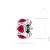 Srebrna zawieszka Charms serca czerwone cyrkonie Z123-925-C marko