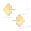Złote kolczyki celebrytki puzzle JESO sztyft K158-333 marko