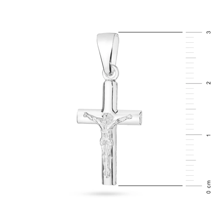 Srebrny krzyżyk z Jezusem Komunia Chrzest pr.925 PKSW D074-925 marko