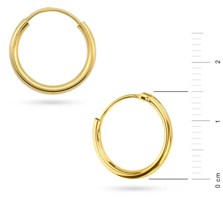 Złote kolczyki koła średnica 15mm kreolki Jeso basic K078-585 marko
