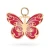 Złota zawieszka emaliowana motyl czerwony różowy Z687-585-C marko
