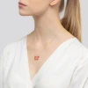 Złota zawieszka emaliowana motyl czerwony różowy Z687-585-C marko