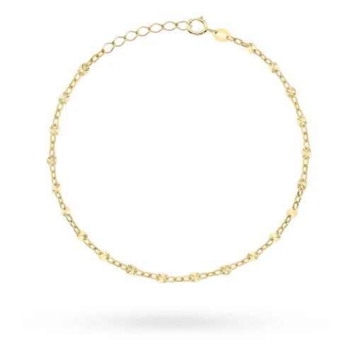 Złota bransoletka z diamentowanymi delikatnymi kółeczkami B-GW-357-585 marko