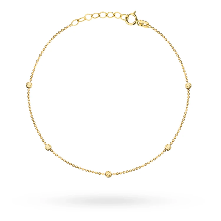 Złota bransoletka kulkowa z diamentowanymi kulkami Iluvia B-GW-388-585 marko