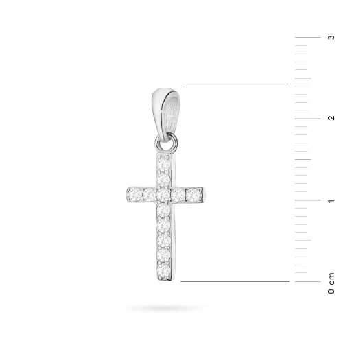 Srebrny mały krzyżyk z cyrkoniami 925 D070-925-BS marko