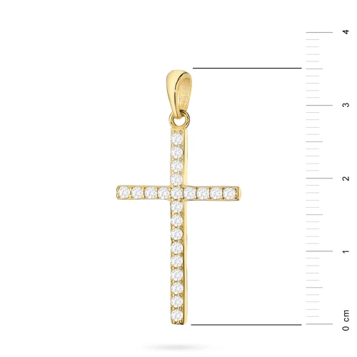 Srebrny pozłacany krzyżyk z cyrkoniami 925 D072-925-BZ marko