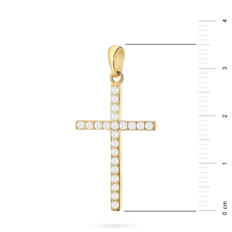 Srebrny pozłacany krzyżyk z cyrkoniami 925 D072-925-BZ marko
