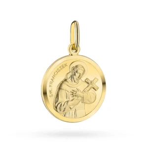 Złoty medalik Święty Franciszek