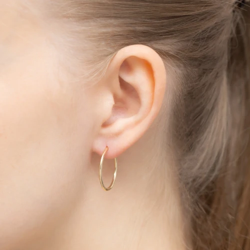 Złote klasyczne kolczyki koła kreolki 22mm Jeso