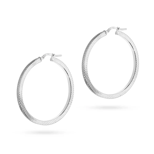 Kolczyki srebrne masywne diamentowane koła 40mm Sego K977-925-S marko