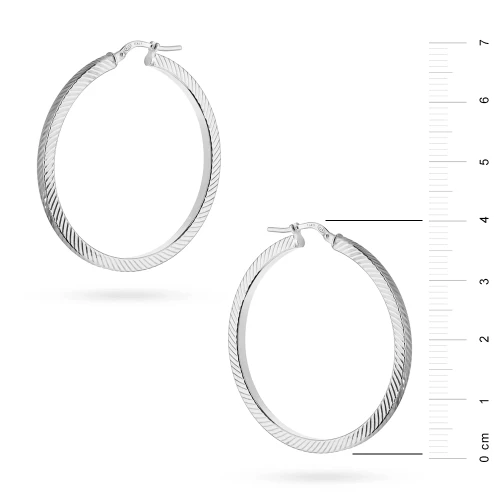 Kolczyki srebrne masywne diamentowane koła 40mm Sego K977-925-S marko