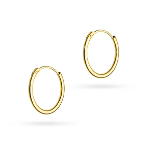 Złote kolczyki koła średnica 13mm kreolki Jeso basic