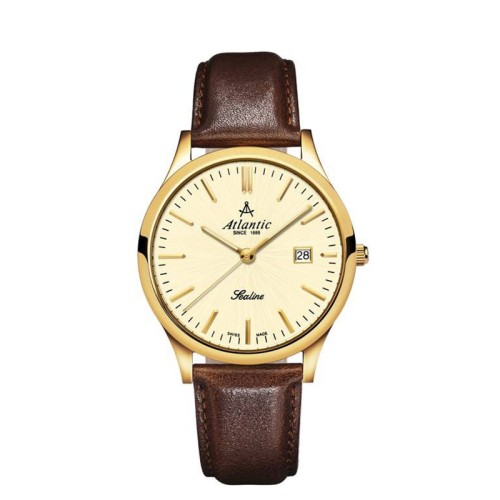 Męski zegarek Atlantic 62341.45.31 brązowy pasek ze skóry MARKO