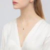 Złota zawieszka z brylantem i okrągłym granatem 585 Kultowa ZO-076-585-G0.60 marko