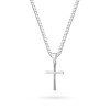 Srebrny prosty krzyżyk na łańcuszku pancerka D375-925-S-L049 marko