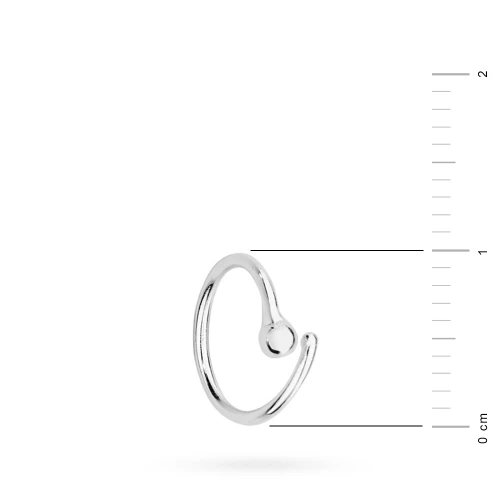 Pojedynczy srebrny kolczyk kółko rozcięte do ucha, nosa, brwi, piercing sprężynka K231-925-S marko
