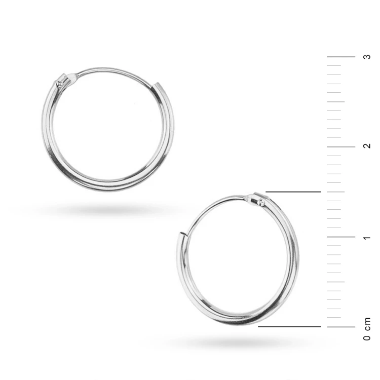 Srebrne kolczyki kółka kreolki 1,5 cm Jeso basic K078-925-S marko