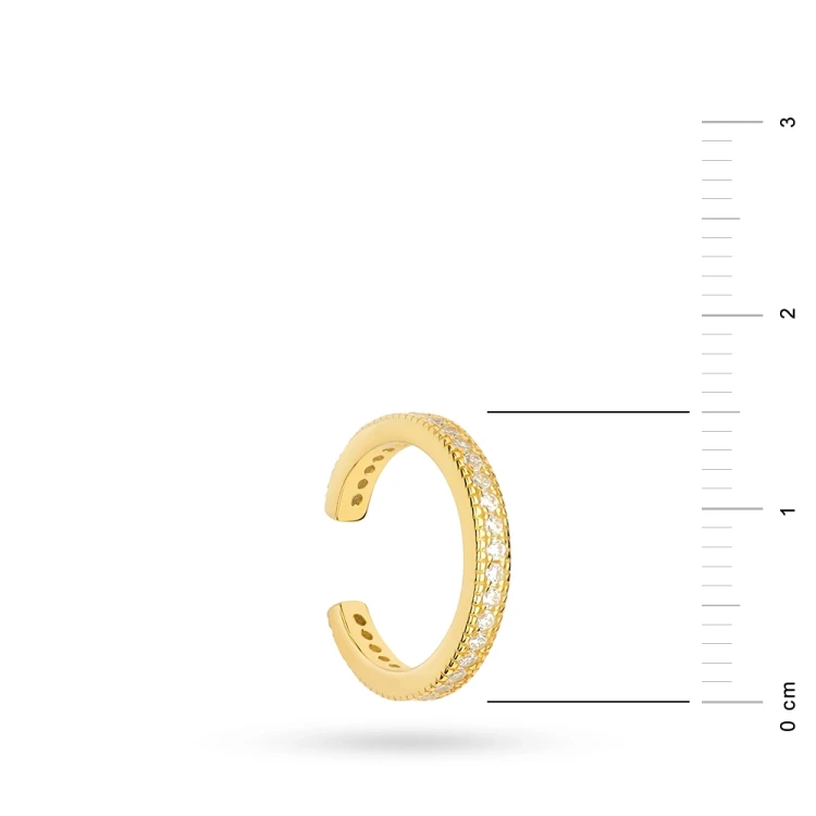 Pozłacany kolczyk nausznica nakładka na chrząstkę fake piercing helix cyrkonie K234-925-Z MARKO