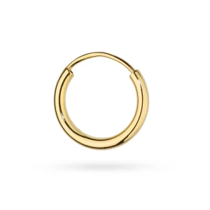 Złoty pojedynczy kolczyk koło średnica 13mm kreol Jeso basic