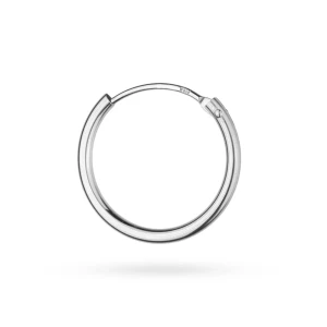 Kolczyk pojednyczny z białego złota 13mm kreol małe kółko