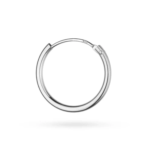 Kolczyk pojednyczny z białego złota 13mm kreol małe kółko