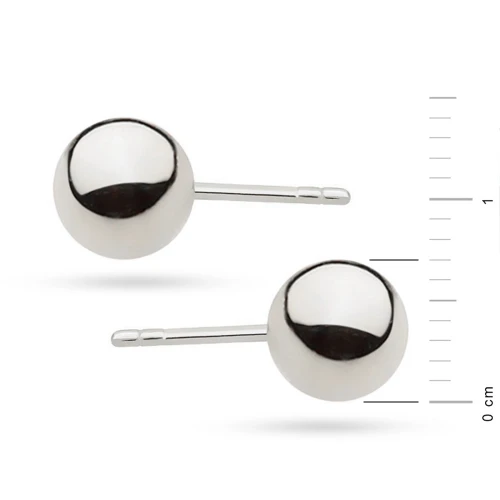 Kolczyki kulki z białego złota 7mm sztyft Jeso pr.585 K804-B585-7 marko