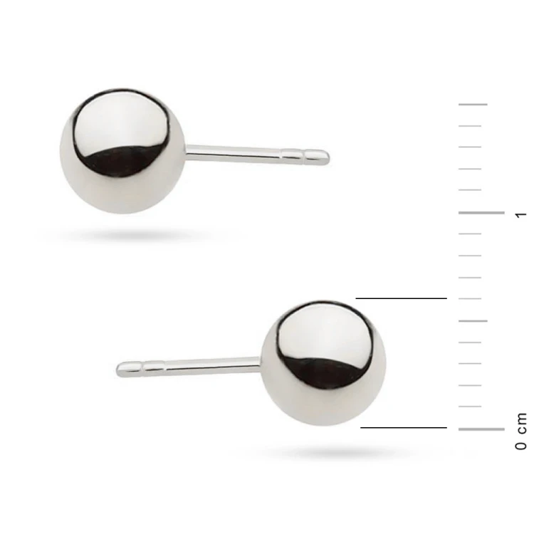 Kolczyki kulki z białego złota 6mm sztyft Jeso pr.585  K804-B585-6 marko