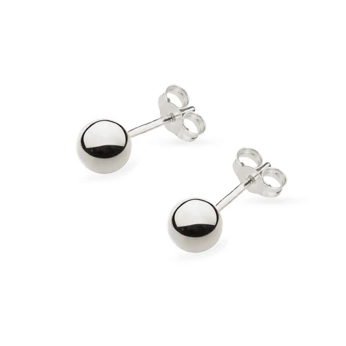Kolczyki kulki z białego złota 5mm sztyft Jeso pr.585 K804-B585-5 marko