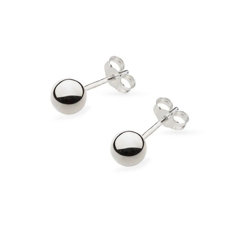 Kolczyki kulki z białego złota 5mm sztyft Jeso pr.585 K804-B585-5 marko