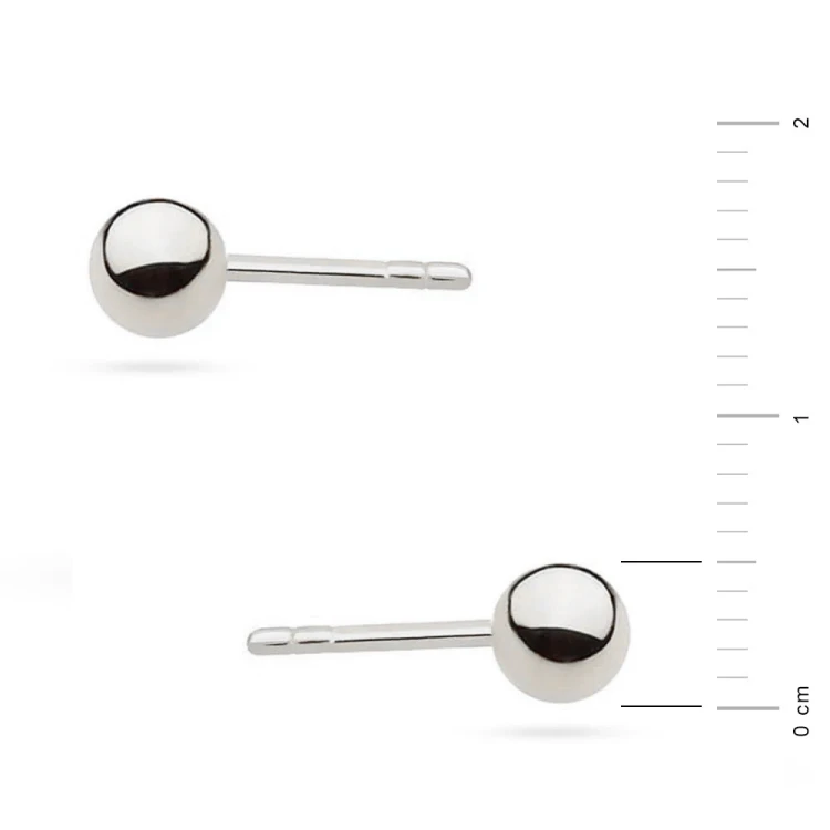 Kolczyki kulki z białego złota 5mm sztyft Jeso pr.585 K804-B585-5 marko