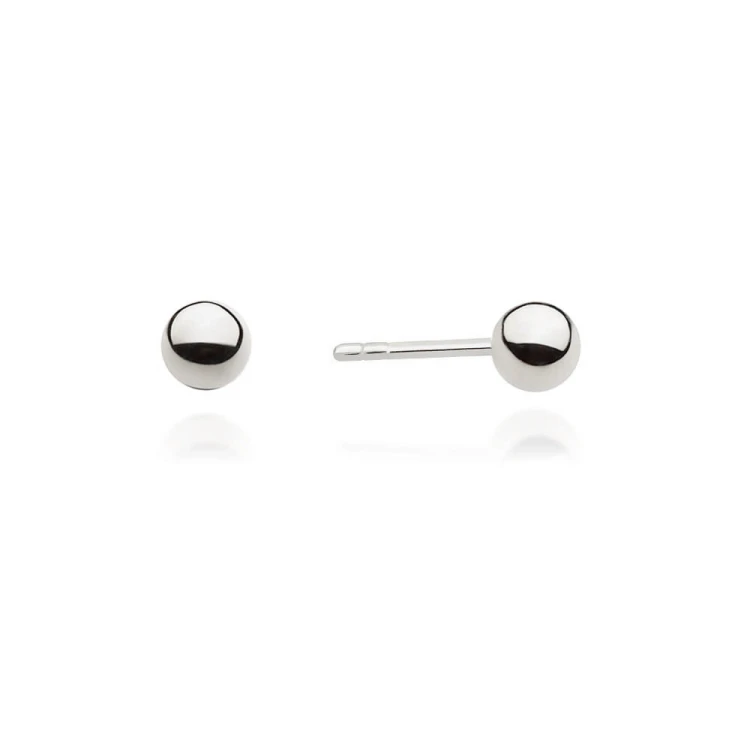 Kolczyki kulki z białego złota 4mm sztyft Jeso pr.585 K804-B585-4 marko