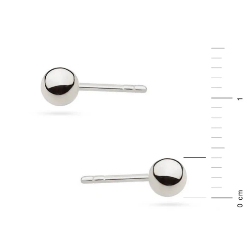 Kolczyki kulki z białego złota 4mm sztyft Jeso pr.585 K804-B585-4 marko
