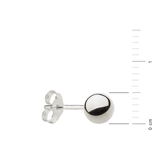 Pojedynczy kolczyk kulka z białego złota 5mm sztyft Jeso pr.585 K804-B585-5-SOLO marko