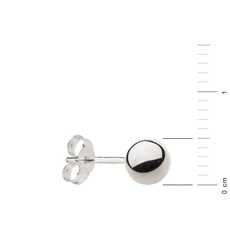 Pojedynczy kolczyk kulka z białego złota 5mm sztyft Jeso pr.585 K804-B585-5-SOLO marko
