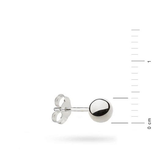 Pojedynczy kolczyk kulka z białego złota 4mm sztyft Jeso pr.585 K804-B585-4-SOLO marko