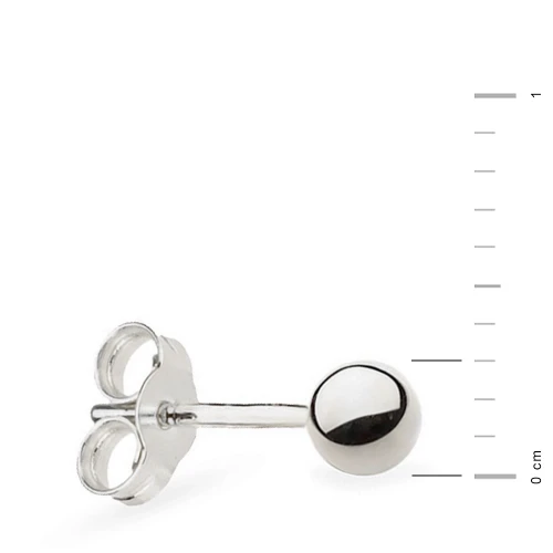Pojedynczy kolczyk kulka z białego złota 3mm sztyft Jeso pr.585 K804-B585-3-SOLO marko