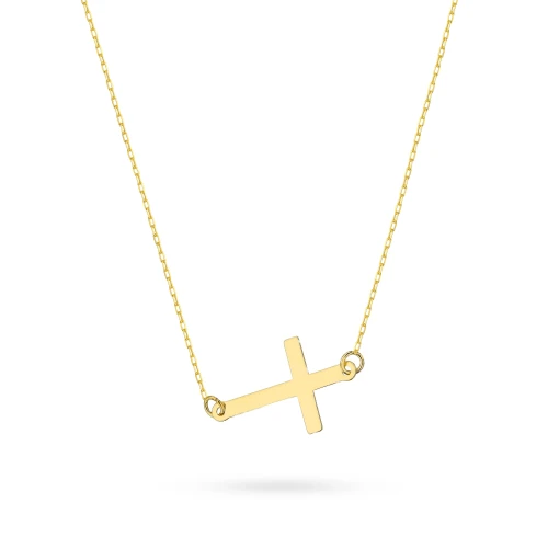 Złoty naszyjnik celebrytka krzyżyk JESO próba 333