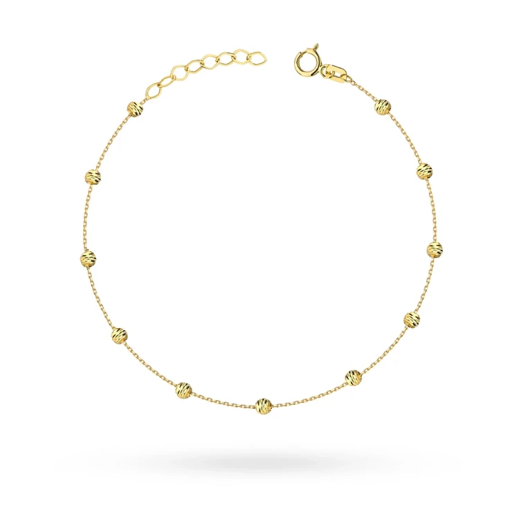 Złota bransoletka z diamentowanymi kulkami Iluvia B-GW-408-585 marko
