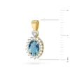 Złota zawieszka z topazem london blue i brylantami kwiatek markiza serce ZO-312-585-TLB0.50 marko