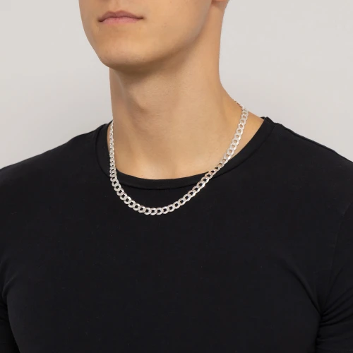 Srebrny łańcuszek męski 8mm Pancerka  szeroki łańcuch 925