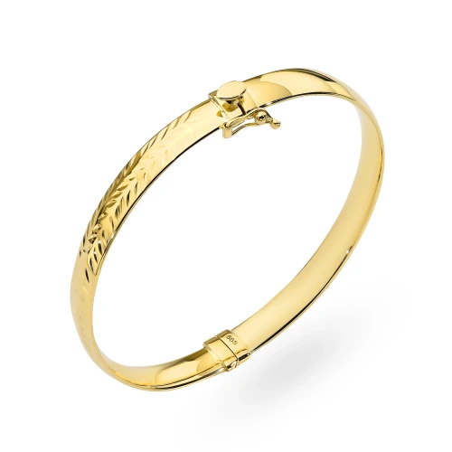Złota bransoletka diamentowana sztywna bangle Sego