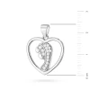 Srebrny medalik zdobiony cyrkoniami Matka Boska w sercu D125-925-BS marko