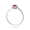 Białe złoto pierścionek z koralem i brylantami W569-B585-KR0.20 marko