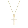 Srebrny pozłacany komplet mały krzyżyk z cyrkoniami D072-925-BZ-L044 marko