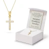 Srebrny pozłacany komplet mały krzyżyk z cyrkoniami D070-925-BZ-L014 marko