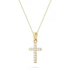 Srebrny pozłacany komplet mały krzyżyk z cyrkoniami D070-925-BZ-L014 marko