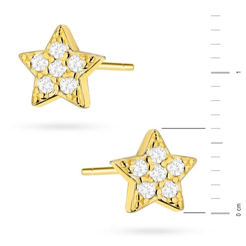 Pozłacane kolczyki gwiazdki z cyrkoniami 6mm Soledo K1589-925-BZ marko