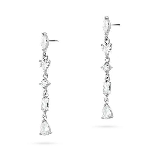 Kolczyki srebrne eleganckie wiszące cyrkonie Soledo  K1576-925-BS